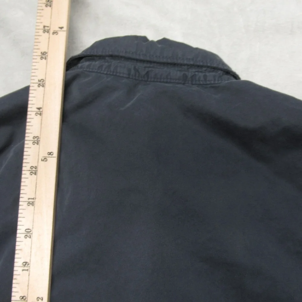 J Crew Jacket Women Large Blue Pockets Cotton Twill Quad Full Zip Field Utility